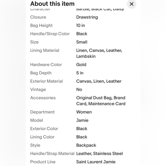 NWT Saint Laurent Jamie Leather Backpack - Picture 14 of 16